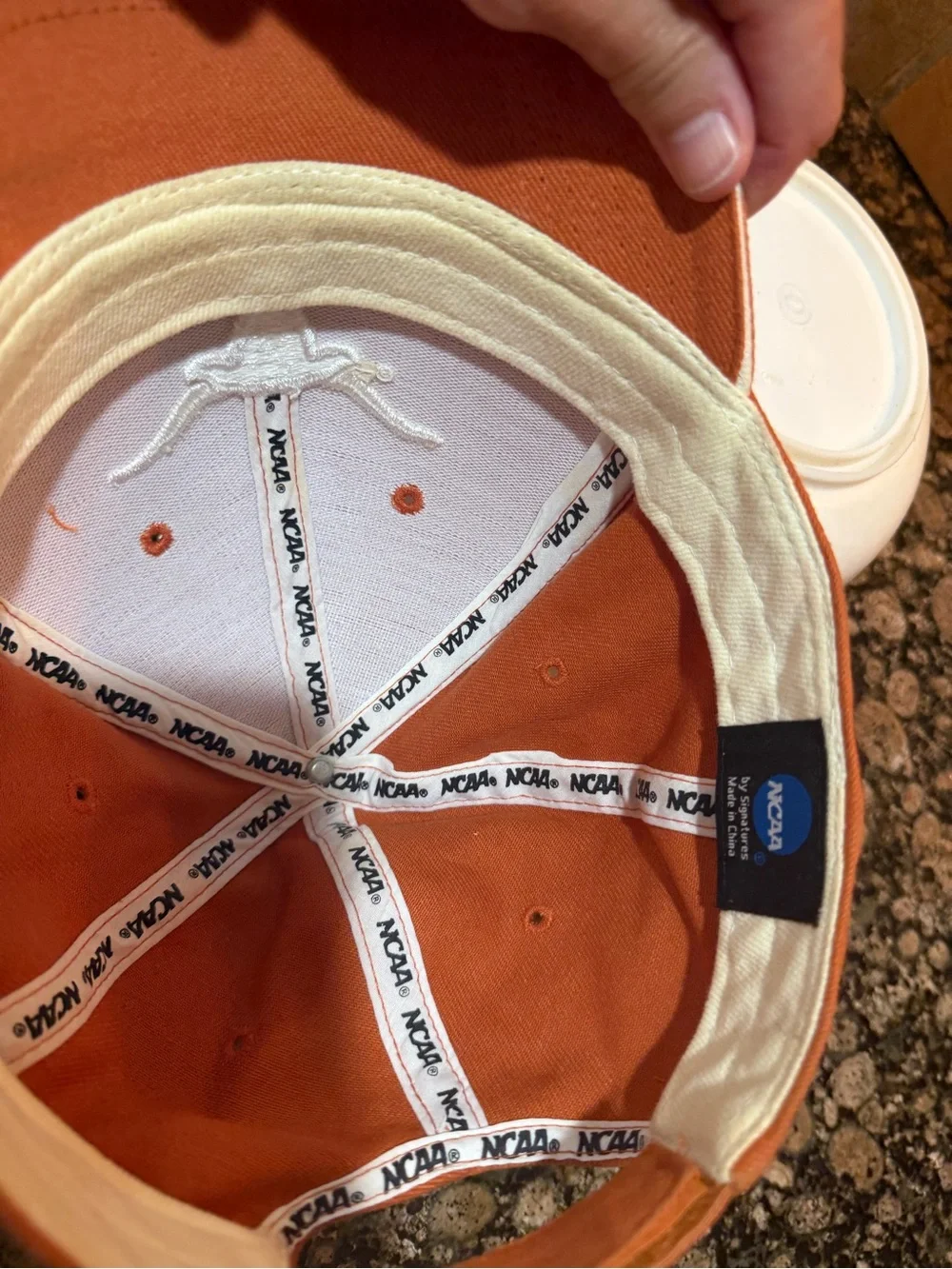NCAA Orange and White Baseball Cap with Longhorn Accent